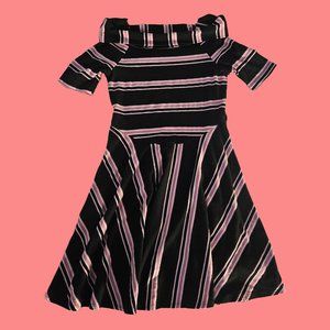 Black and Pink Striped Dress